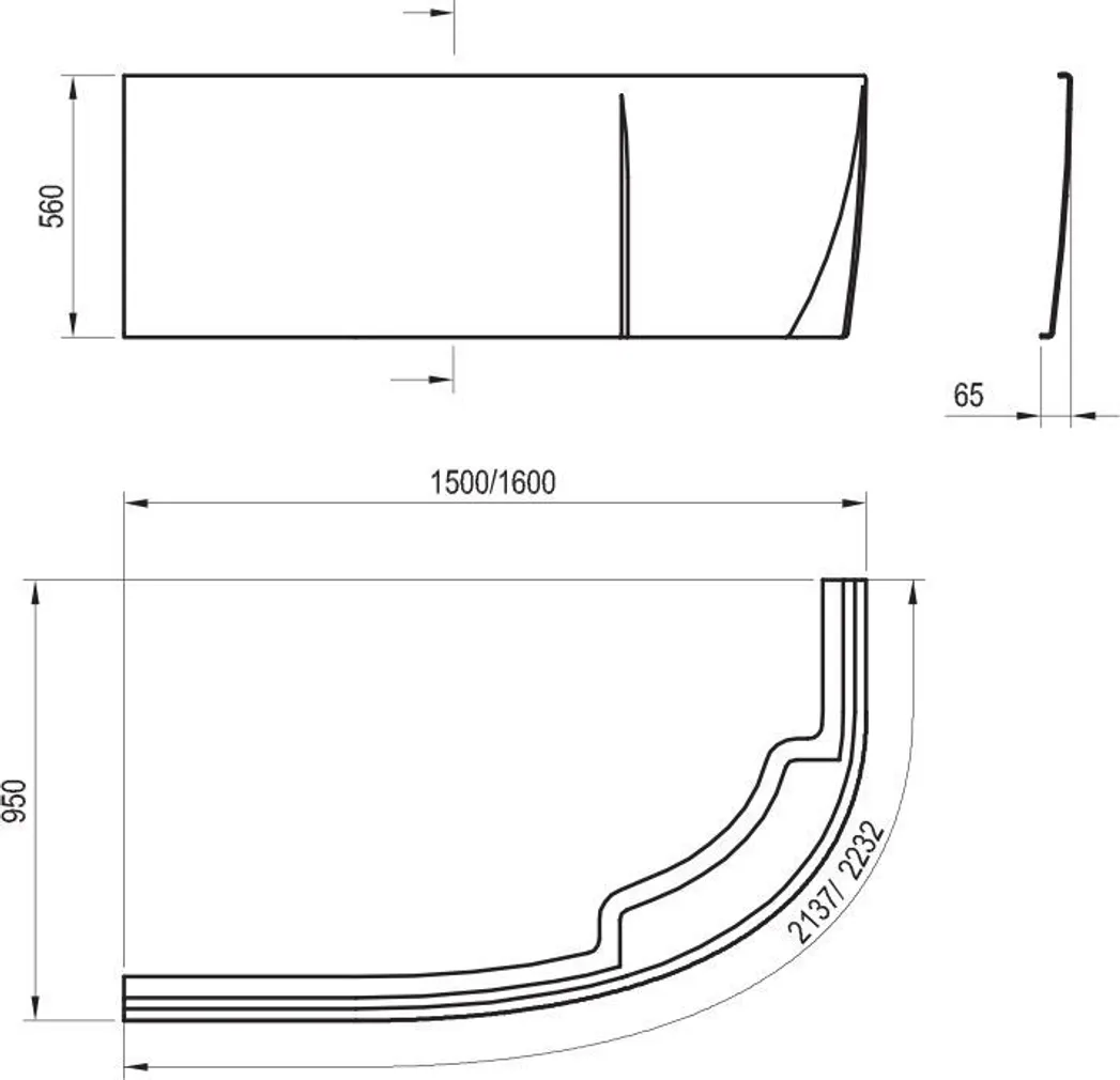 VANNI ESIPANEEL RAVAK ROSA 95, 160CM PAREM