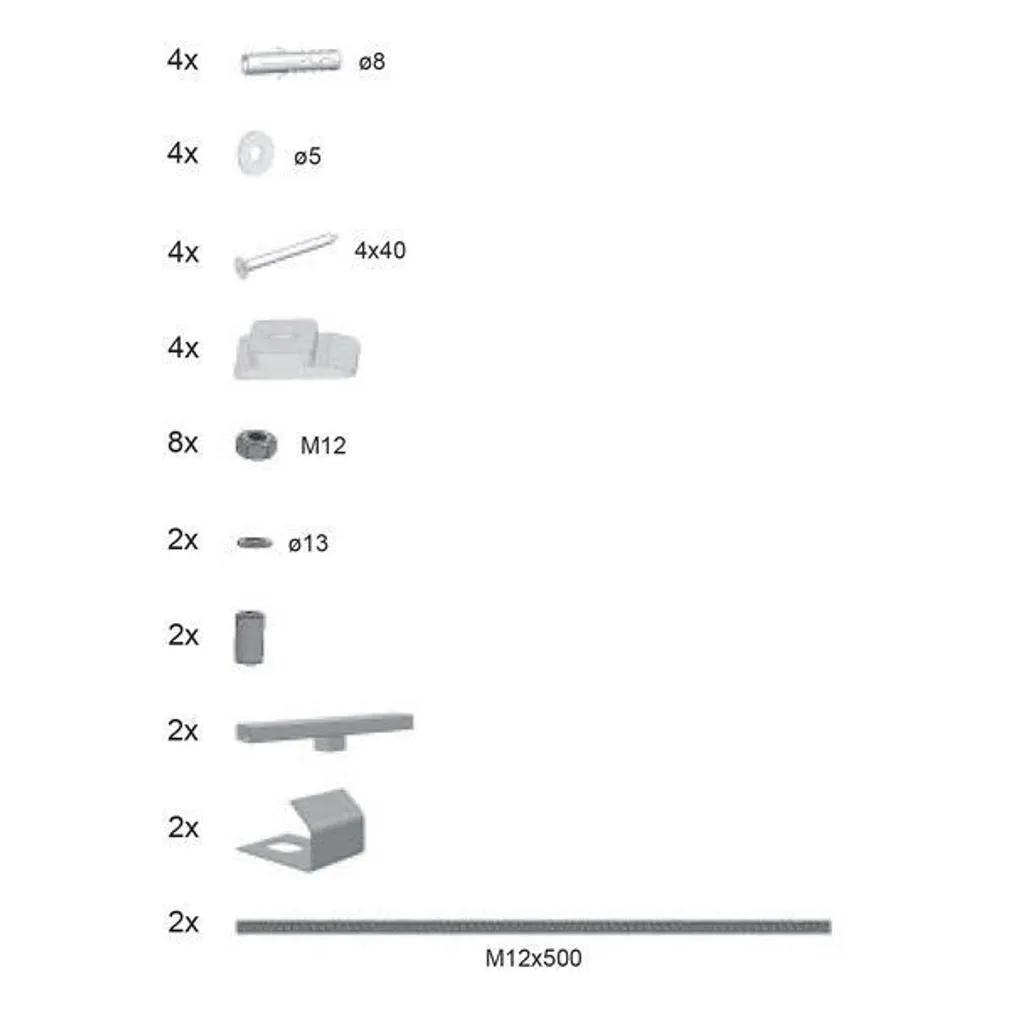 PAIGALDAMISE KOMPLEKT ESIPANEELILE RAVAK CLASSIC U