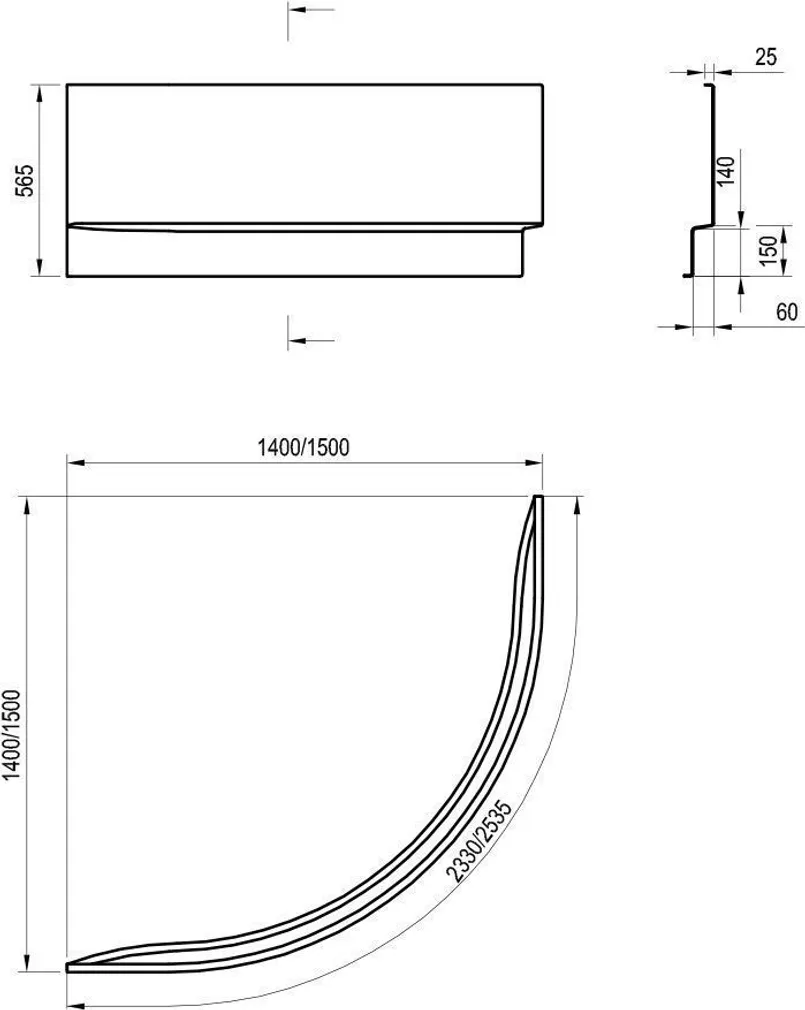 VANNI ESIPANEEL RAVAK NEWDAY 140CM