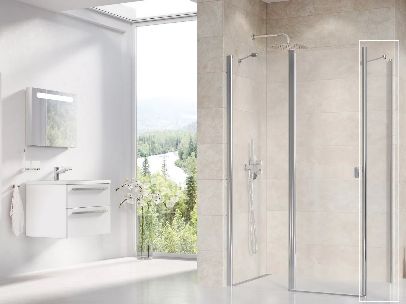 DUŠISEIN RAVAK CPS-80, 80X195CM, ALUMIINIUM, LÄBIPAISTEV KLAAS