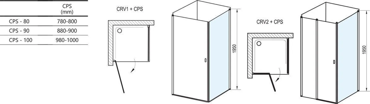 DUŠISEIN RAVAK CPS-80, 80X195CM, ALUMIINIUM, LÄBIPAISTEV KLAAS
