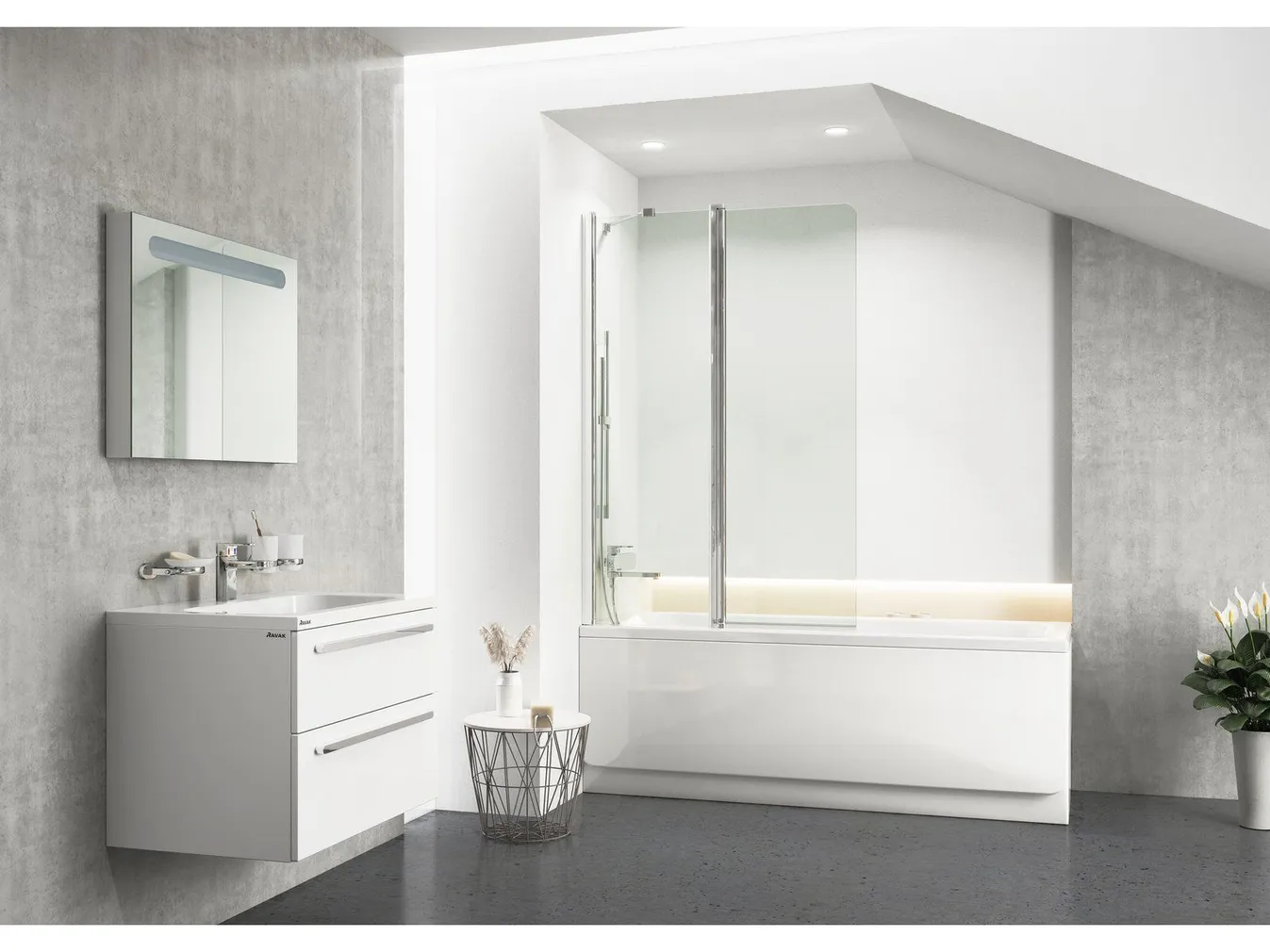 VANNISEIN RAVAK CVS2-100 VASAK, ALUMIINIUM PROFIIL