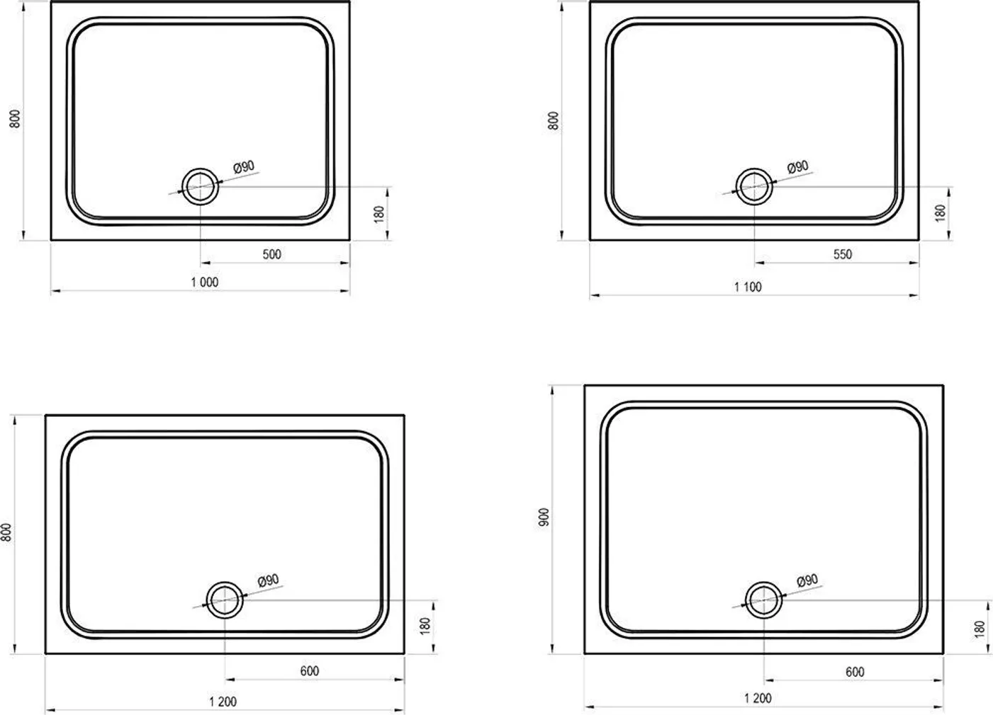 DUŠIALUS RAVAK GIGANT PRO 120X80 CHROME VALGE