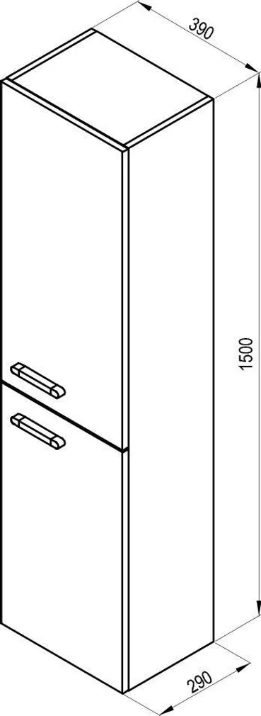 VANNITOAKAPP RAVAK SB CHROME 390, 39X29X150CM PAREM