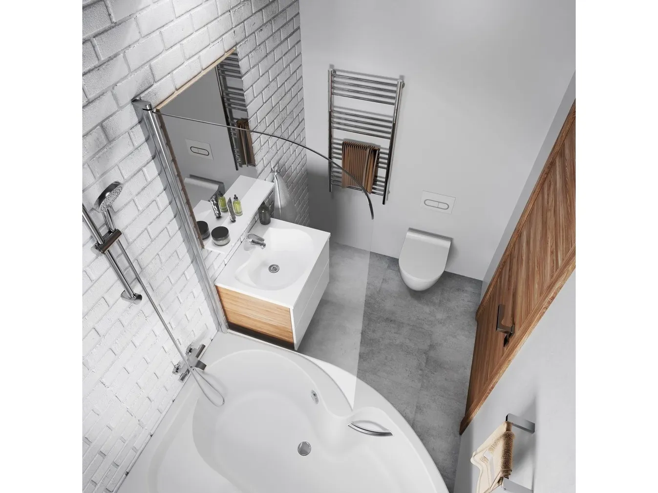 VANNISEIN RAVAK CVSK1 ROSA 140/150 L, 85X150CM, ALUMIINIUM