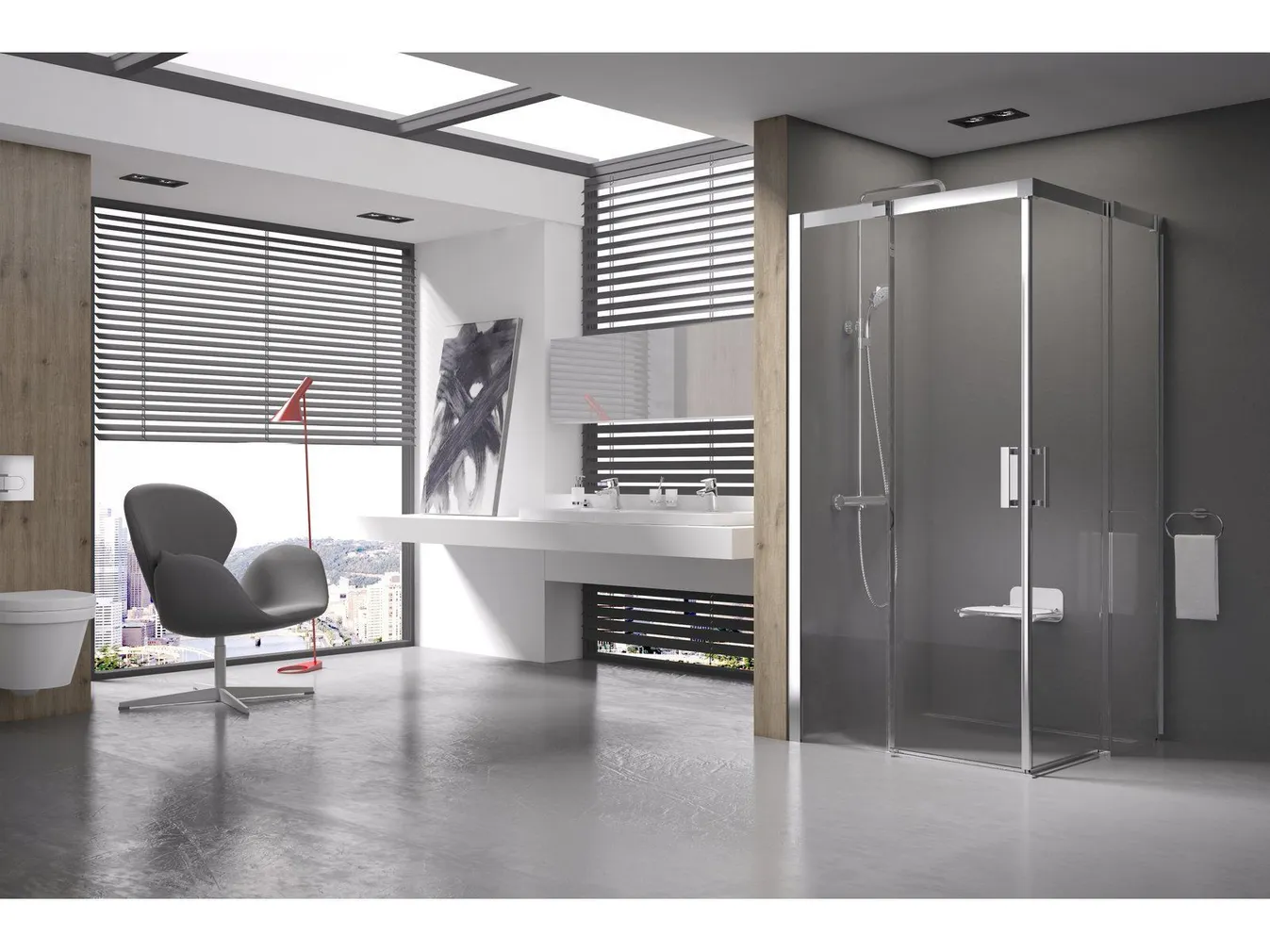 DUŠINURK RAVAK MSRV4-90/90, 90X195CM, ALUMIINIUM, ALUSETA