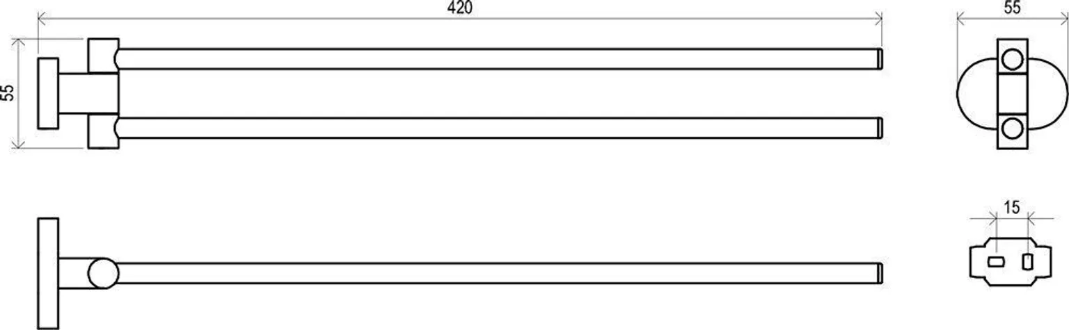 KÄTERÄTIHOIDJA RAVAK CHROME CR 340.00, 2-NE KROOM