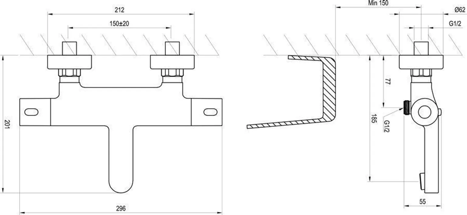 SEINAPEALNE VANNI TERMOSTAATSEGISTI RAVAK TERMO 300