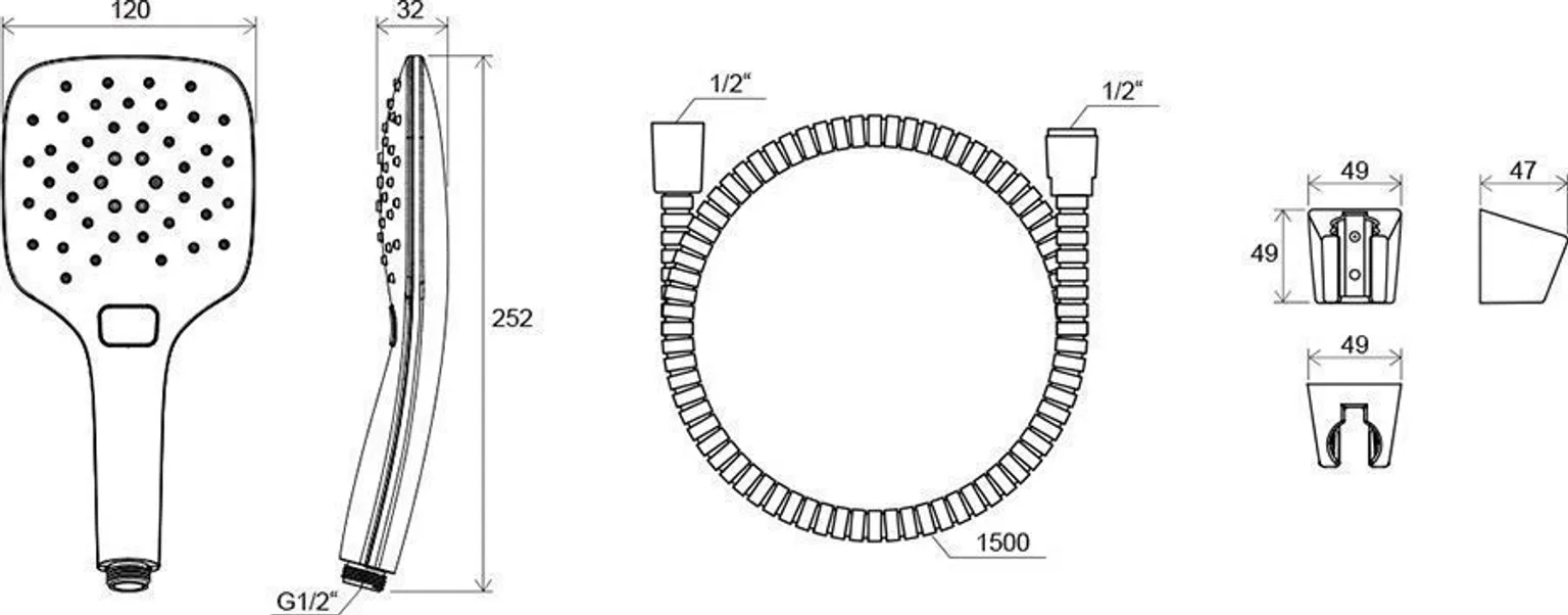 VANNIKOMPLEKT RAVAK KÄSIDUŠŠ, VOOLIK, VÄIKE HOIDIK