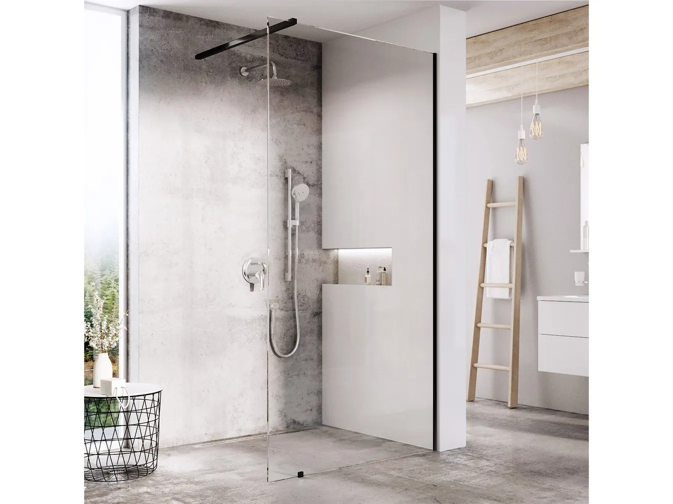 DUŠISEIN RAVAK WALK-IN WALL-70, 70X200CM MUST