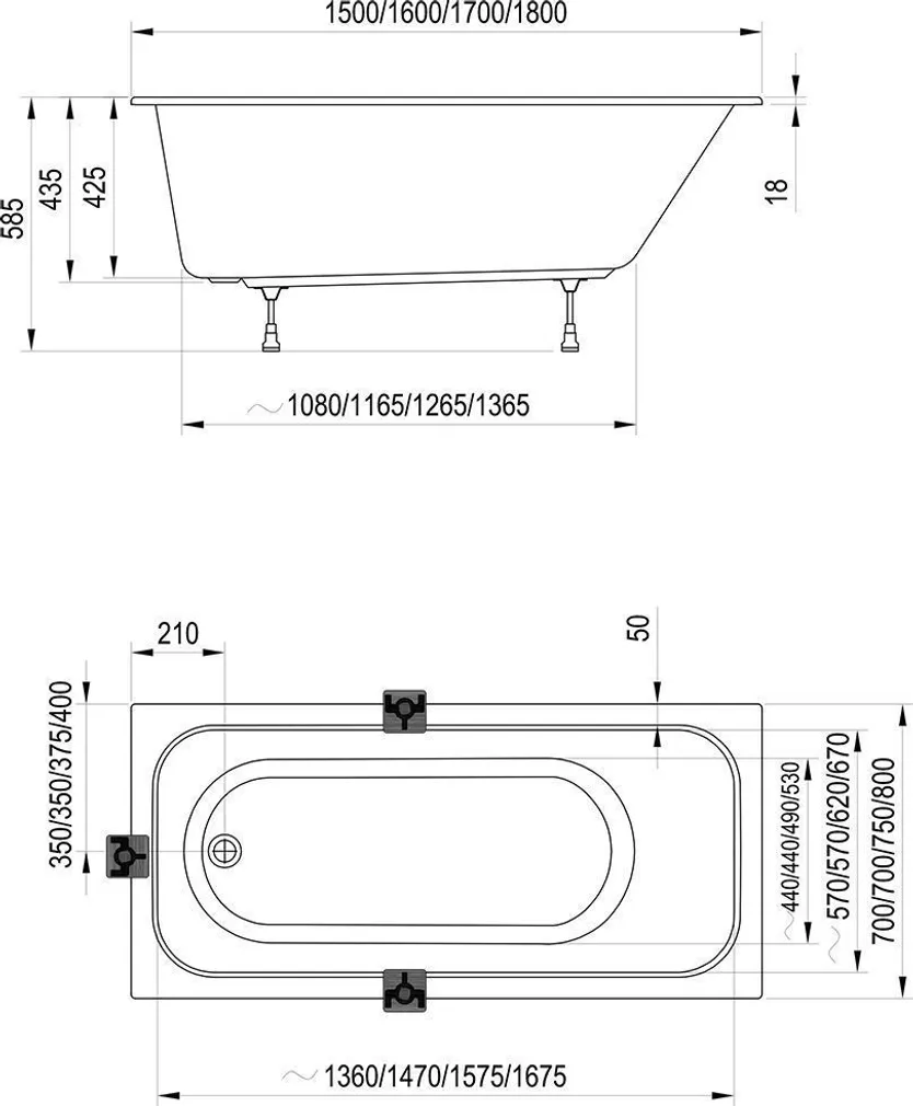VANN RAVAK CHROME SLIM 170X75