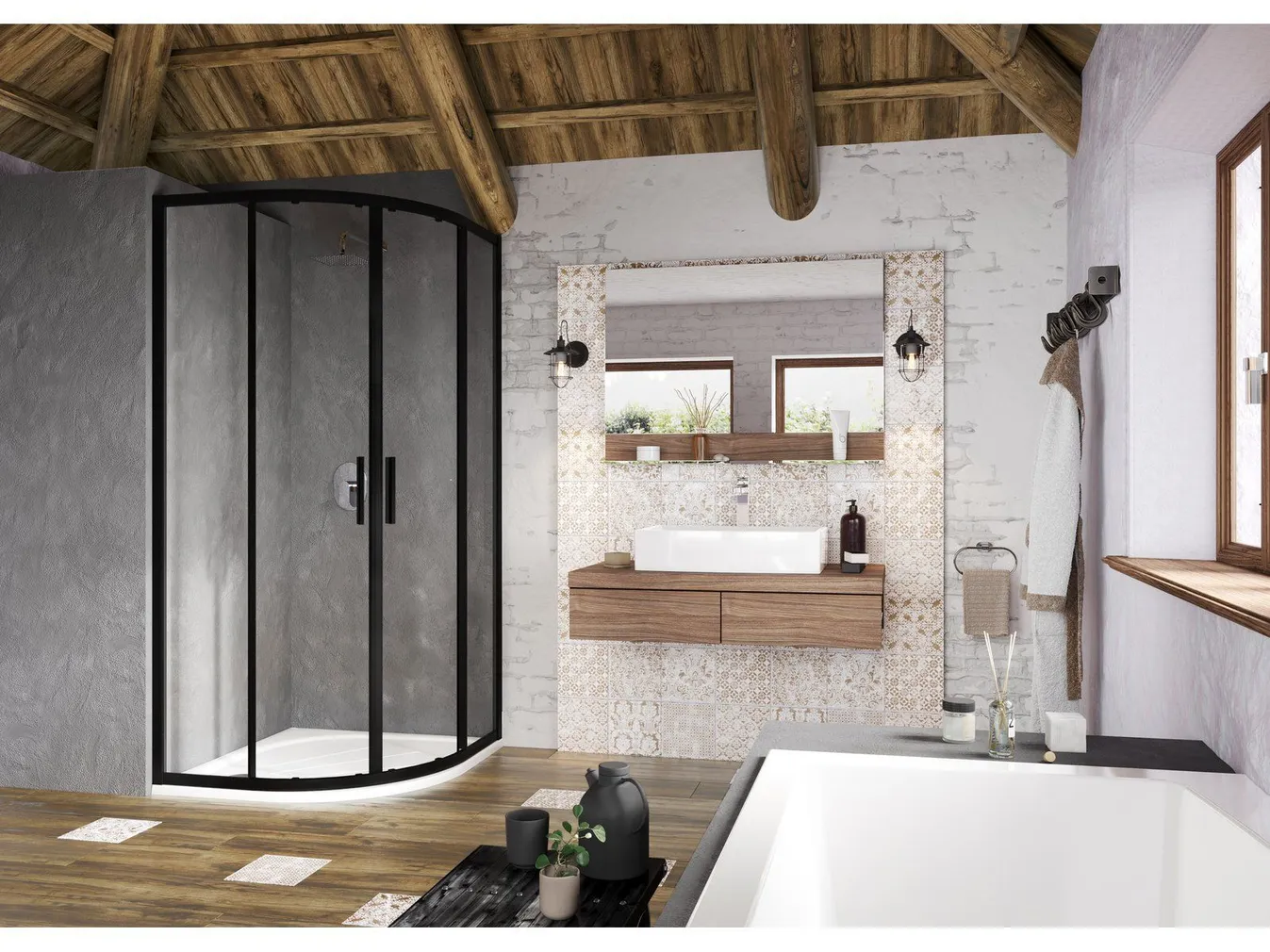 DUŠIKABIIN RAVAK BLIX SLIM BLSCP4-80, 80X195CM MUST