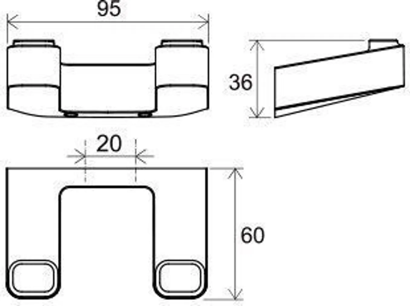 KONKS RAVAK 2-NE 60X95X36MM, MUST TD 100.20