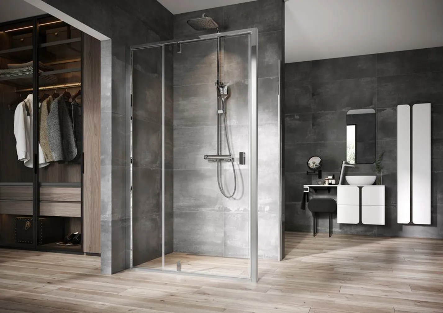 DUŠISEIN RAVAK NPSS-90 ALUMIINIUM, 90X195CM