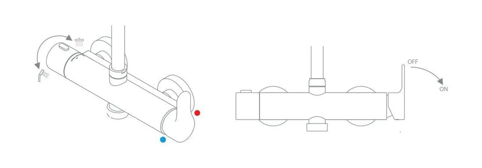DUŠISEGISTI RAVAK DS 091.00 ÜLA- JA KÄSIDUŠIGA, KROOM