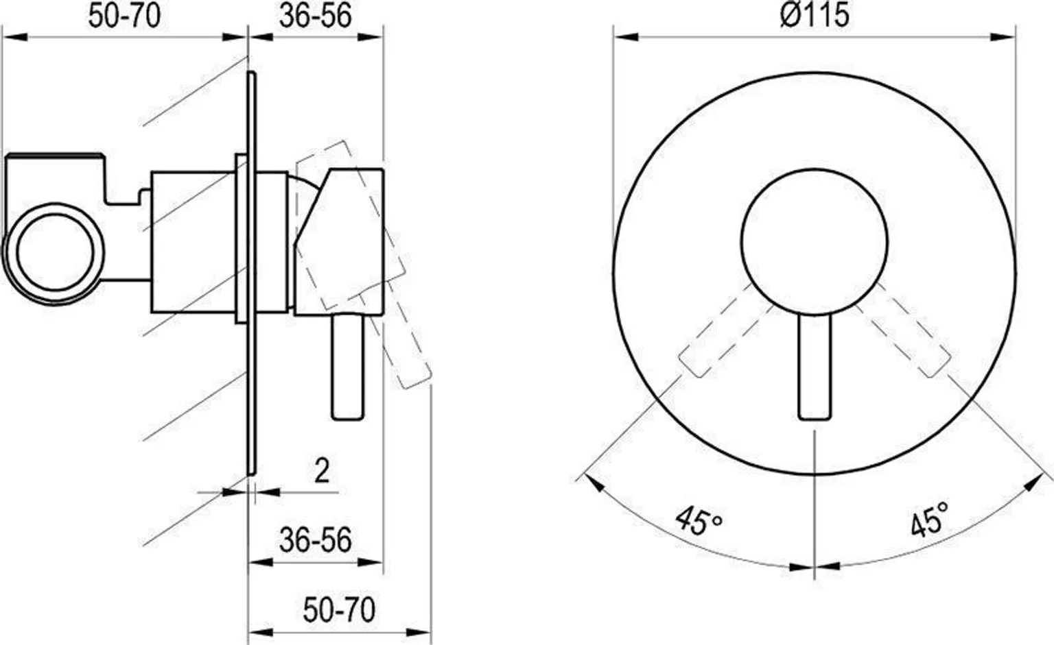 DUŠISEGISTI RAVAK ESPIRIT ES 062.00CR.O1 KROOM, PEIDETUD