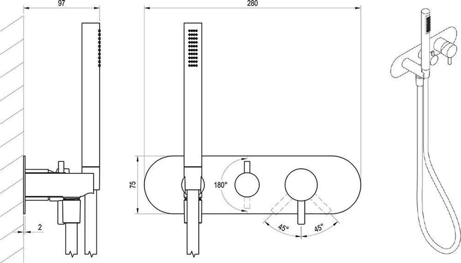 DUŠISEGISTI RAVAK ESPIRIT ES 065.10 VALGE, PEIDETUD