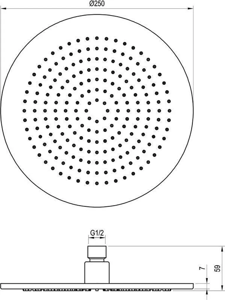 VIHMADUŠŠ RAVAK 980.60RGB 250MM, ROSE GOLD