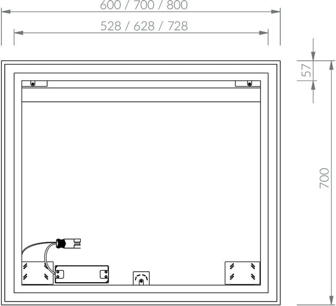 LED PEEGEL RAVAK OBLONG I 800X700 VALGE