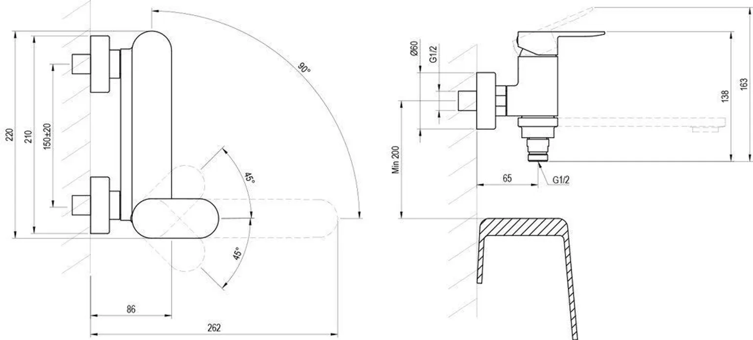 VANNISEGISTI RAVAK CHROME II 022.20 150 MM KROOM