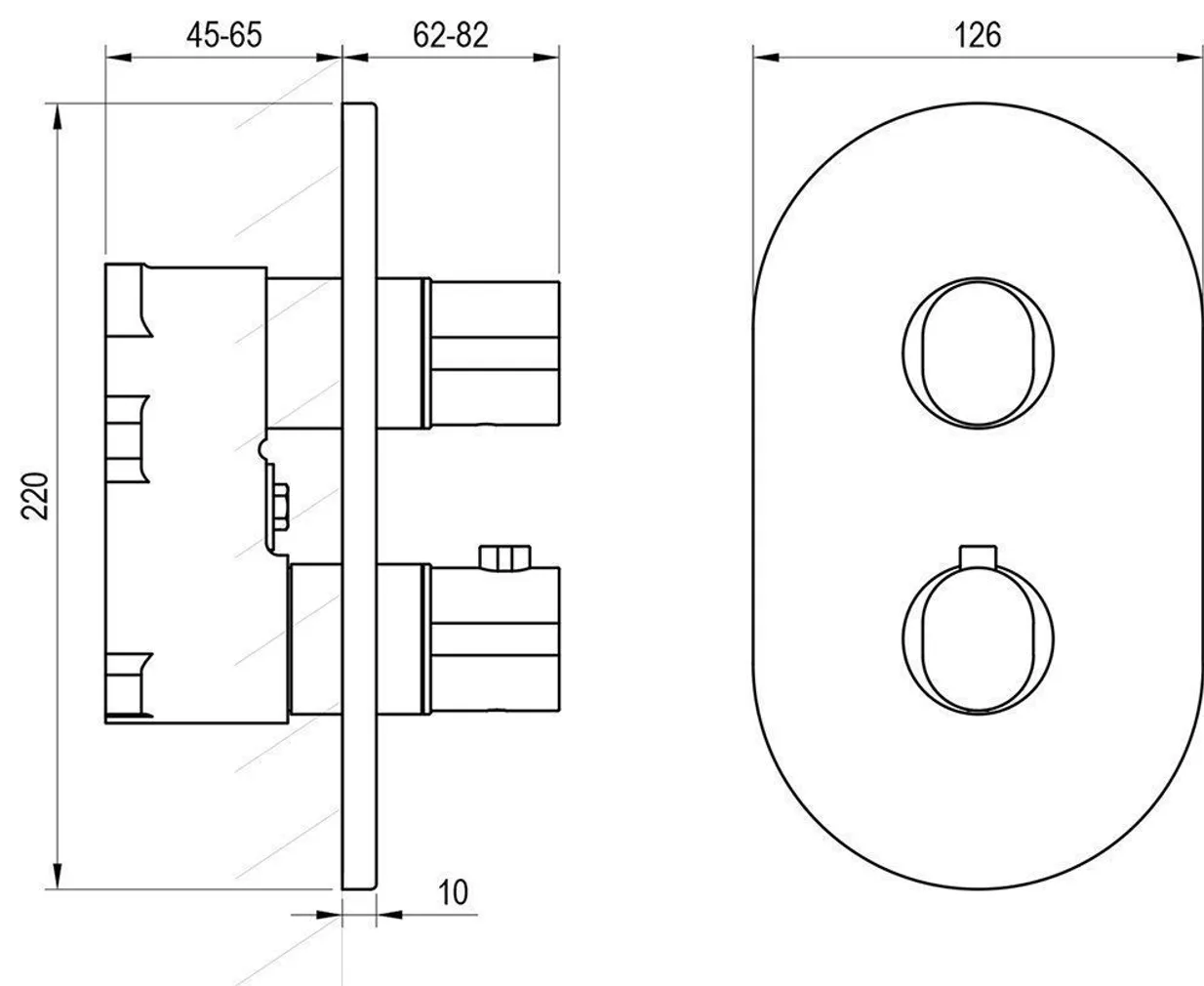 TERMOSTAATSEGISTI RAVAK CHROME II 063.20 MUST, PEIDETUD