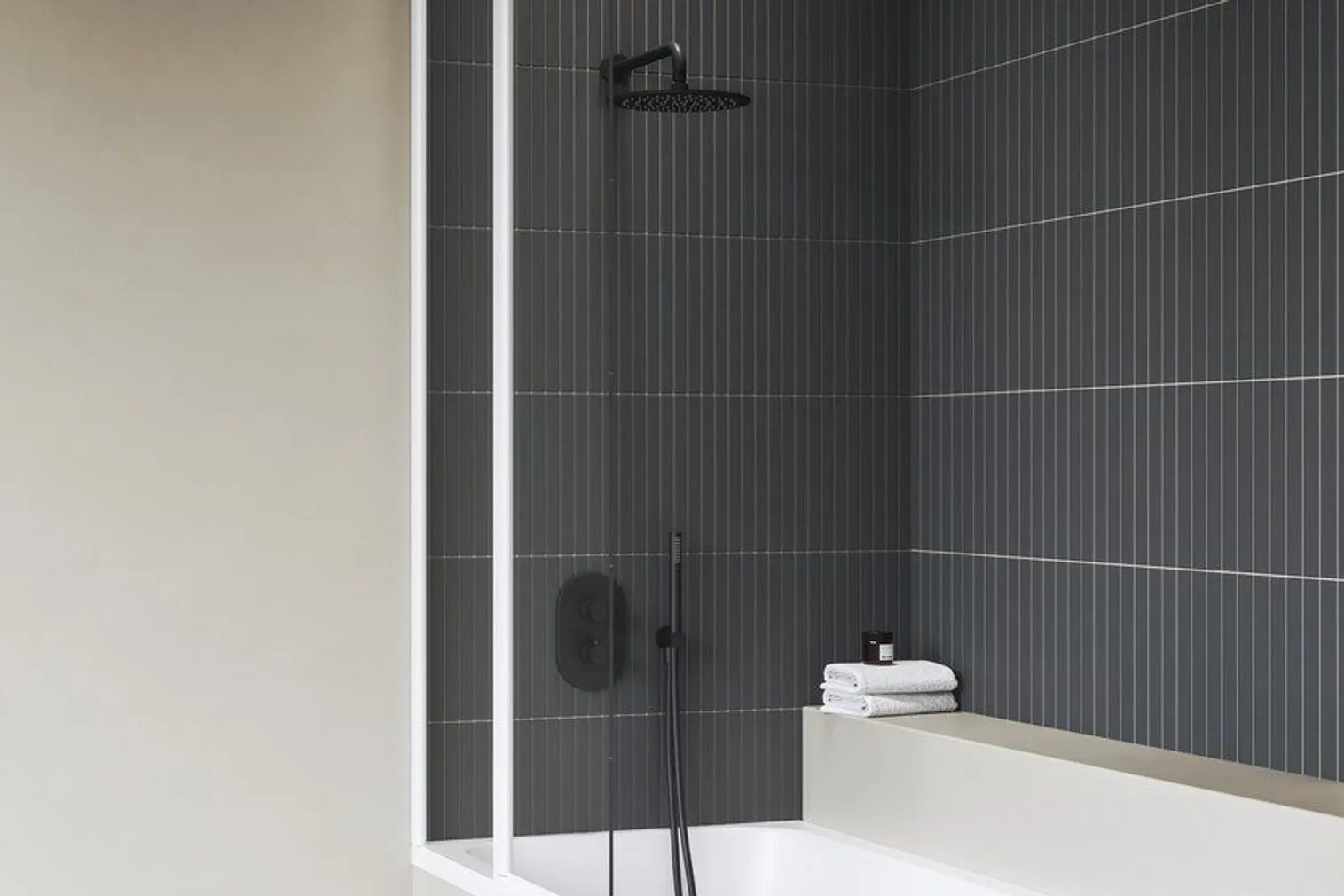 DUŠIOTSIK ÜLADUŠILE RAVAK 250MM, 985.20BLM, MUST MATT