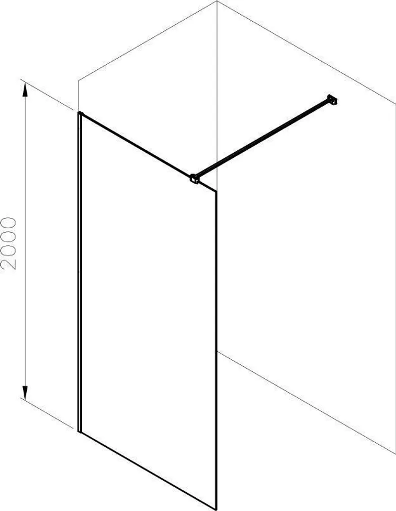 DUŠISEIN RAVAK WALK IN WALL AIR-100, 100X200CM + W-SET