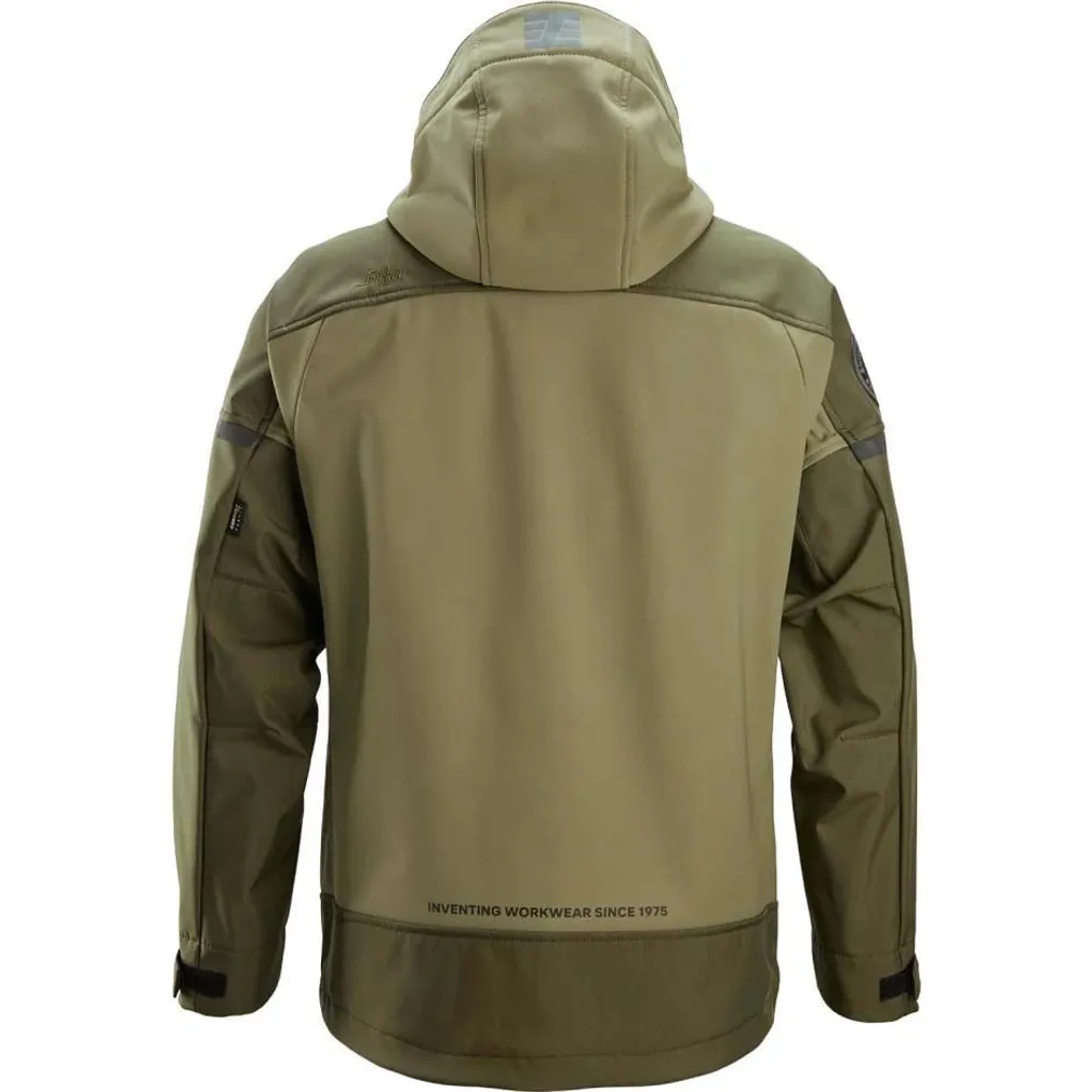 TÖÖJAKK SNICKERS ALLROUNDWORK SOFTSHELL KHAKIROHELINE SUURUS XL