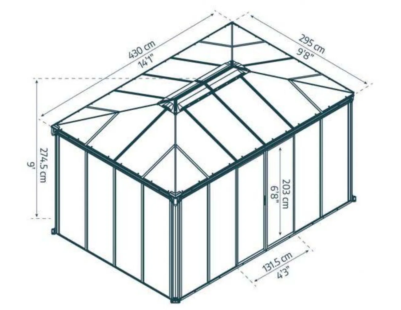 AIAPAVILJON LEDRO 3600 HALL 360X360CM
