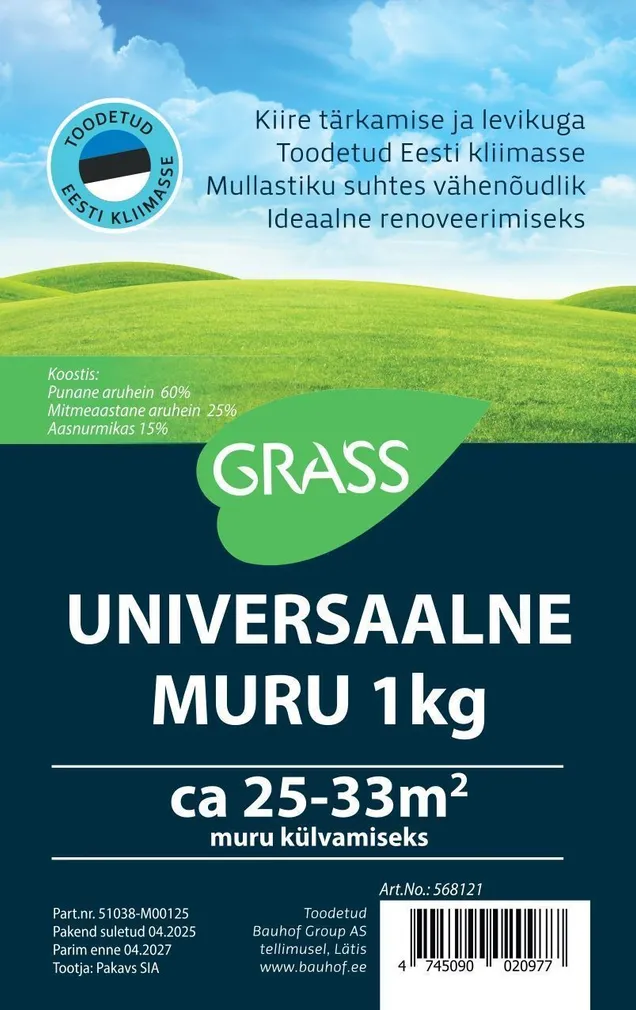 UNIVERSAALNE MURUSEEMNE SEGU GRASS 1KG