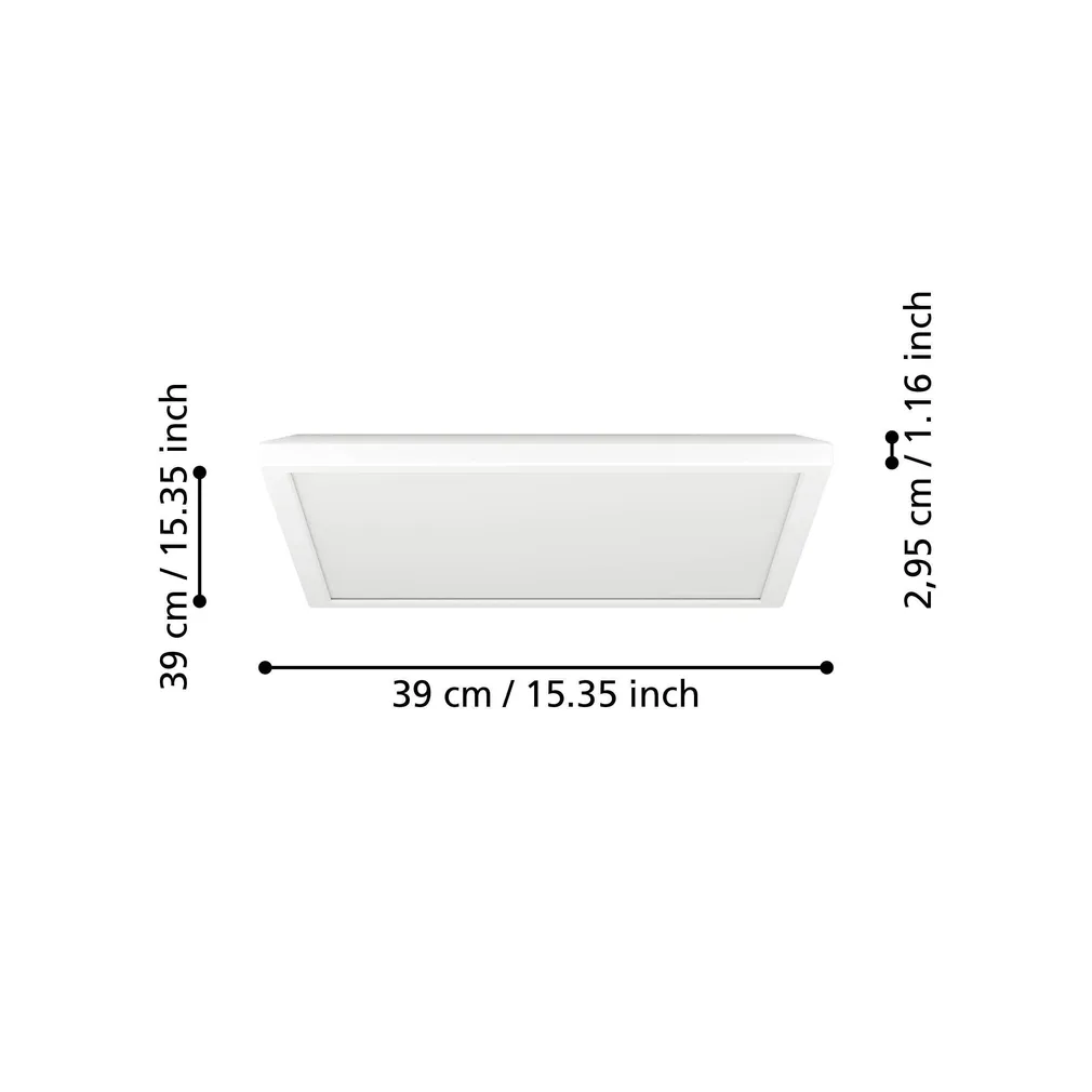 PLAFOON EGLO ROVITO-R IP44 2700-6500K 39X39CM PULT VALGE