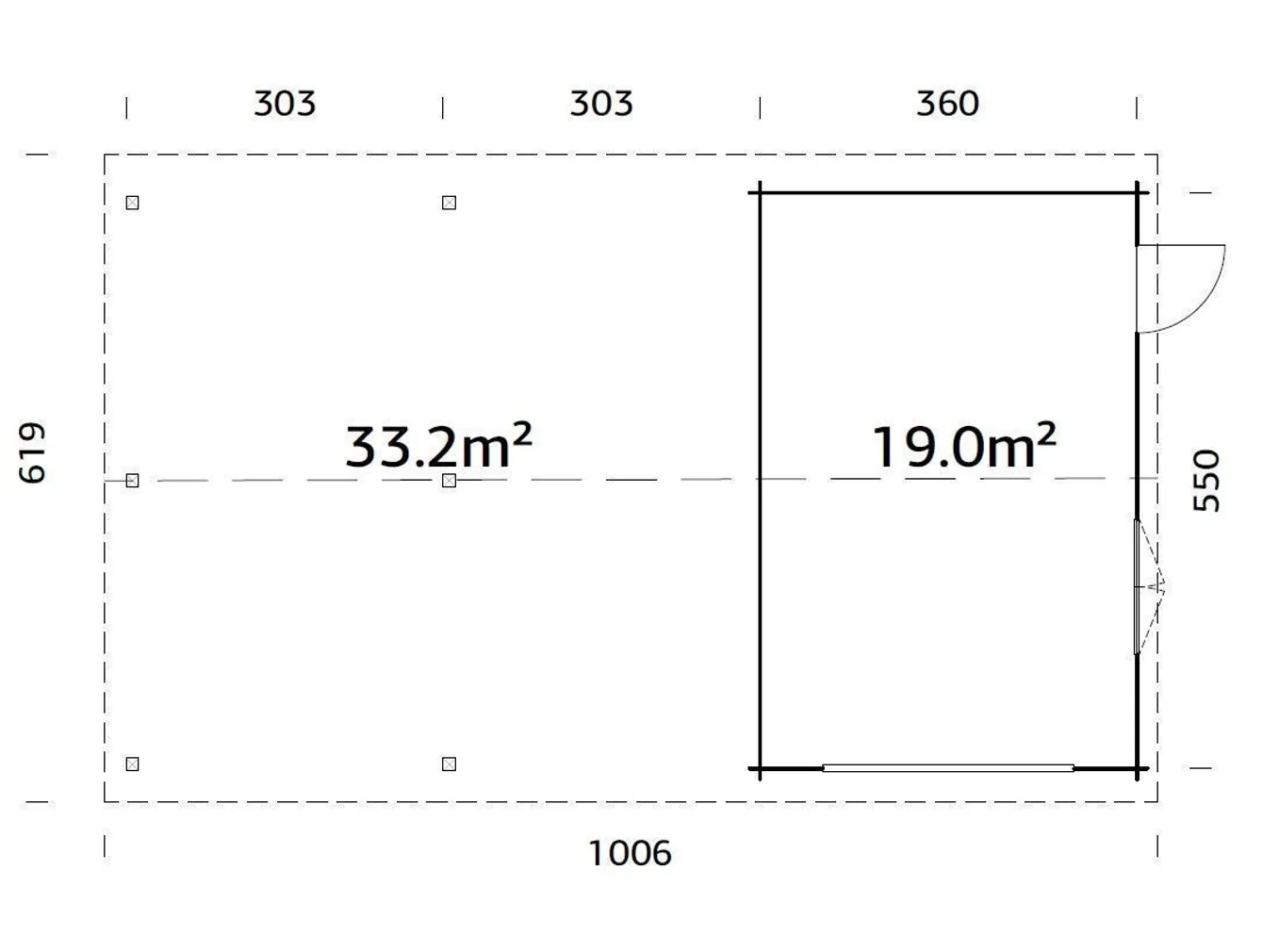 GARAAŽ PALMAKO ROGER 19,0+33,2M² ALGKOMPLEKT