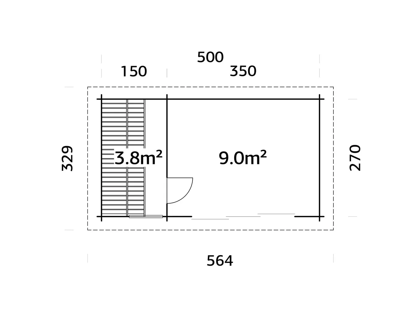 SAUNAMAJA PALMAKO SANNA 12,8M² SLIDE PLUS