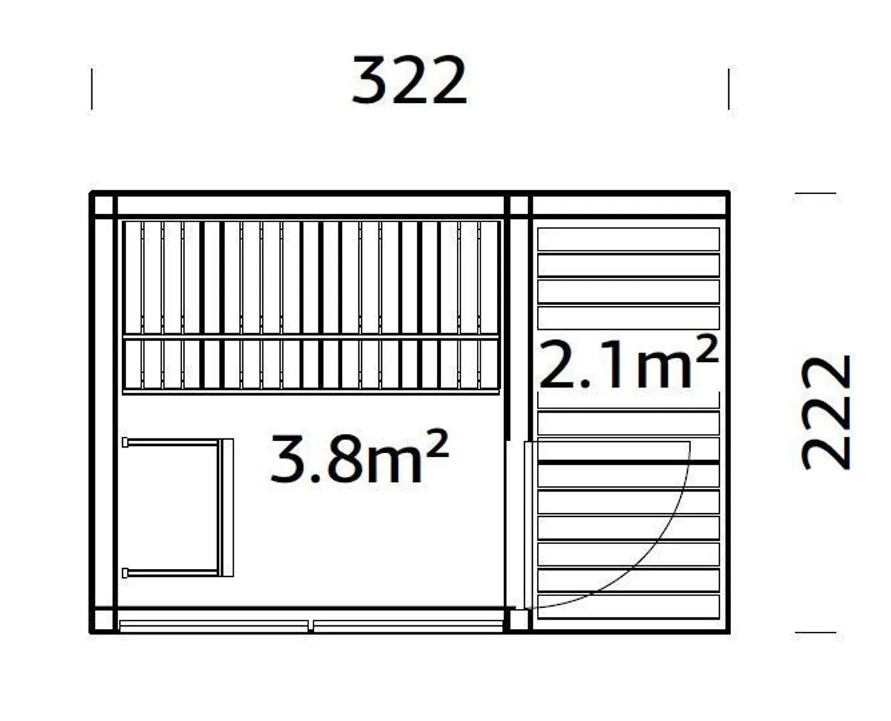 SAUNAMAJA PALMAKO SARAH 3,8+2,1M²
