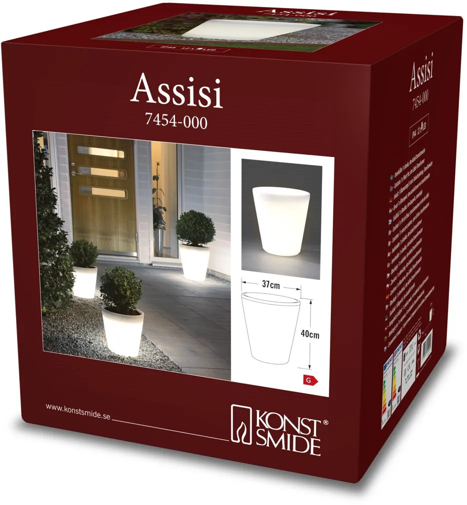 VÄLISVALGUSTI KONSTSMIDE ASSISI POTT IP44 3000K PLASTIK