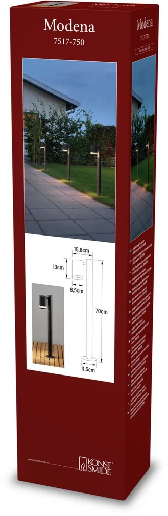 VÄLISVALGUSTI KONSTSMIDE VÄIKE LATERN MODENA 35W IP44 GU10 MUST