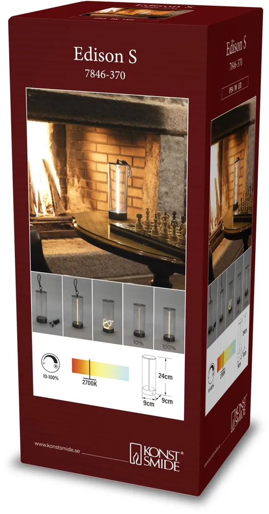 VÄLISVALGUSTI KONSTSMIDE EDISON 1W IP54 2700K HALL