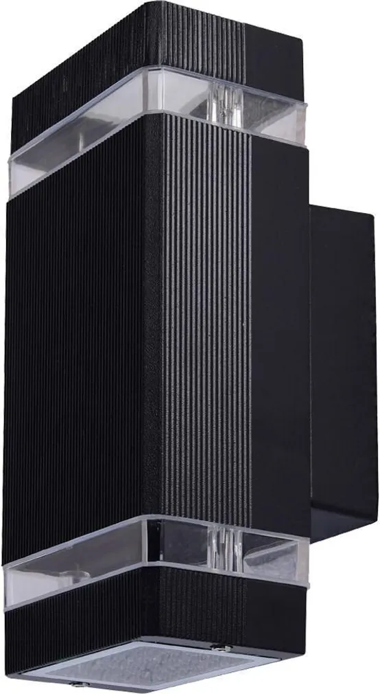 VÄLISVALGUSTI SEINALE 35W GU10X2 100X110X230MM IP44 MUST 