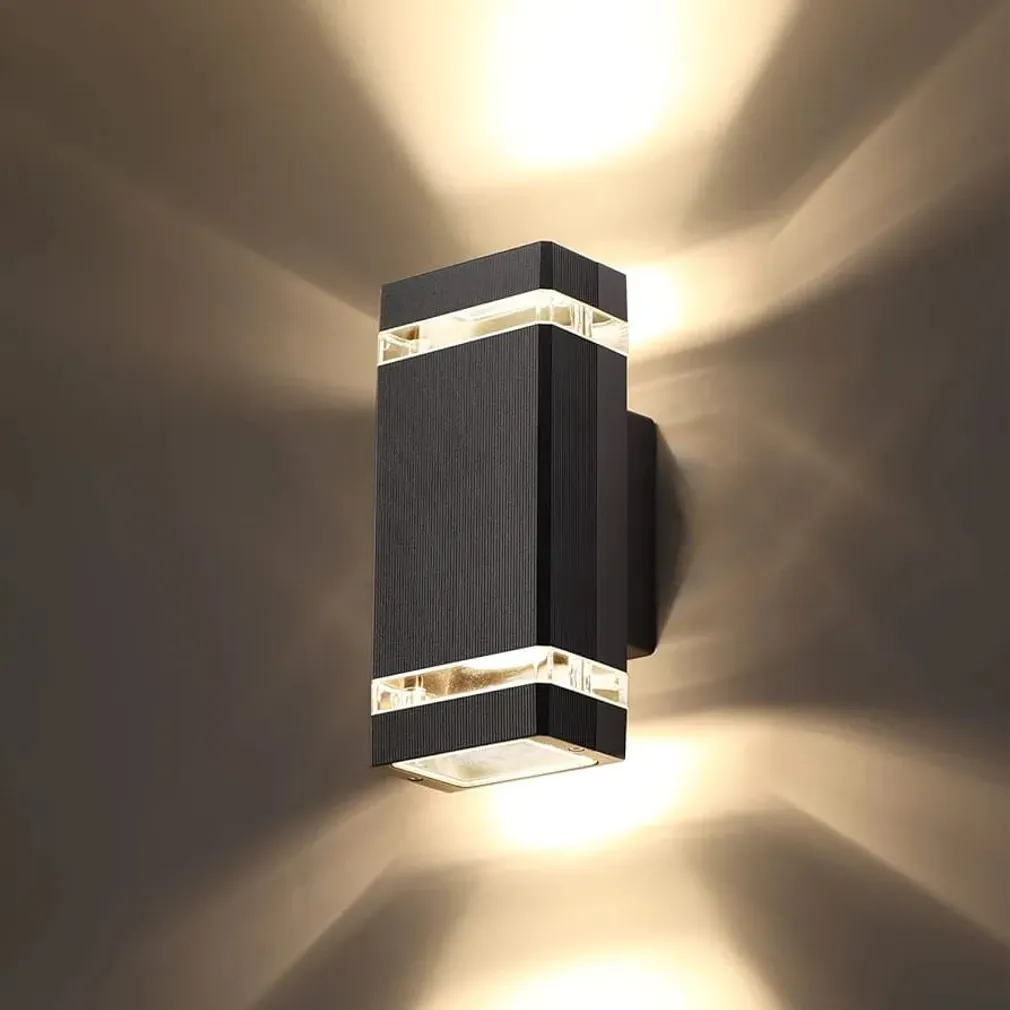 VÄLISVALGUSTI SEINALE 35W GU10X2 100X110X230MM IP44 MUST 