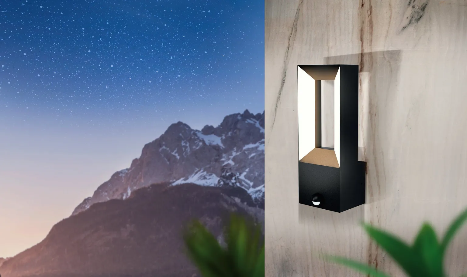 VÄLISVALGUSTI EGLO RIFORANO SEINALE IP44 MUST SENSORIGA