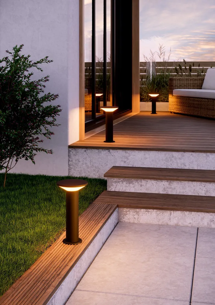 VÄLISVALGUSTI EGLO RIGOSA VÄIKE POST IP44 MUST/VALGE