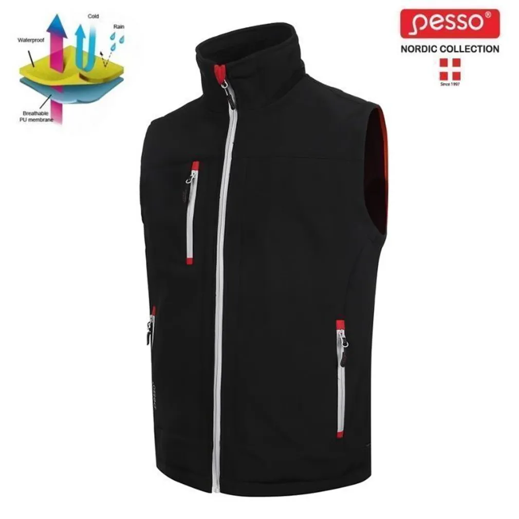 VEST PESSO SOFTSHELL, SOFTBLACK, MUST L