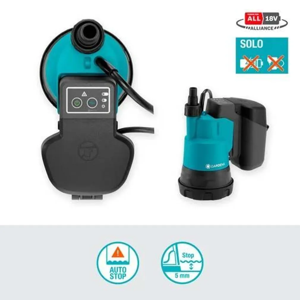 TÜHJENDUSPUMP GARDENA 2000/2 LI-18, ILMA AKU JA LAADIJATA