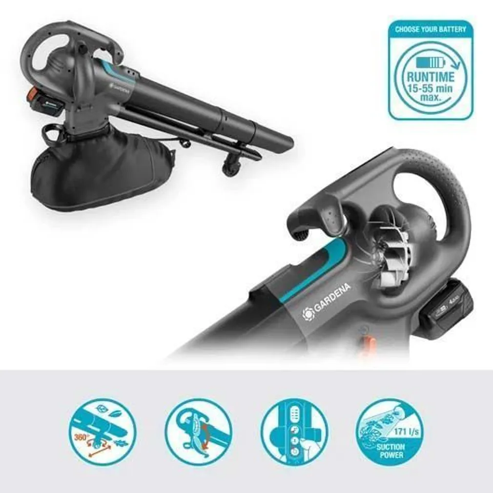 LEHEPUHUR GARDENA POWERJET COLLECT 18V P4A, ILMA AKU JA LAADIJATA