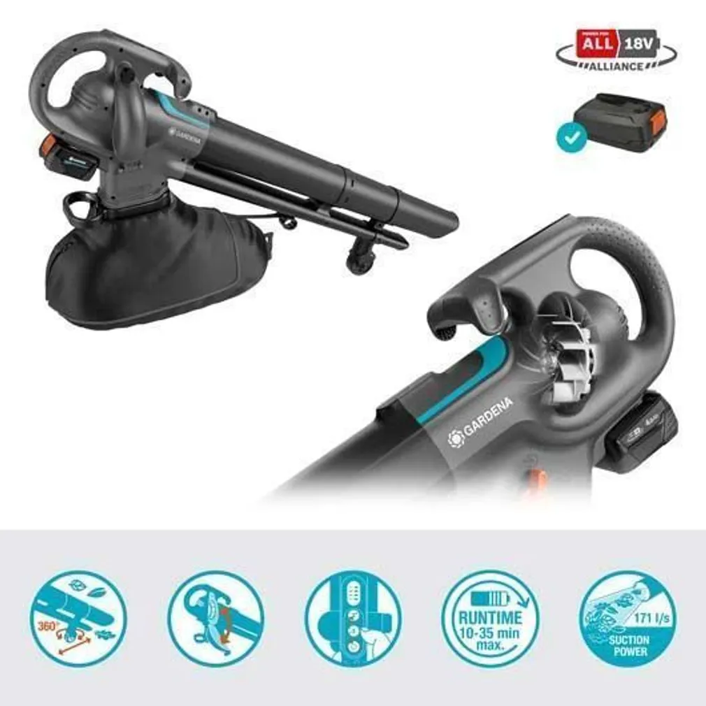 LEHEPUHUR GARDENA POWERJET COLLECT 18V P4A, AKU JA LAADIJAGA