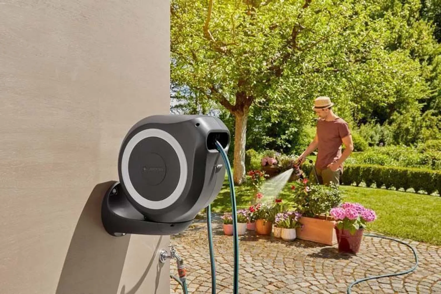 VOOLIKUPOOLI KOMPLEKT SEINALE GARDENA ROLL-UP M 20M, VALGE