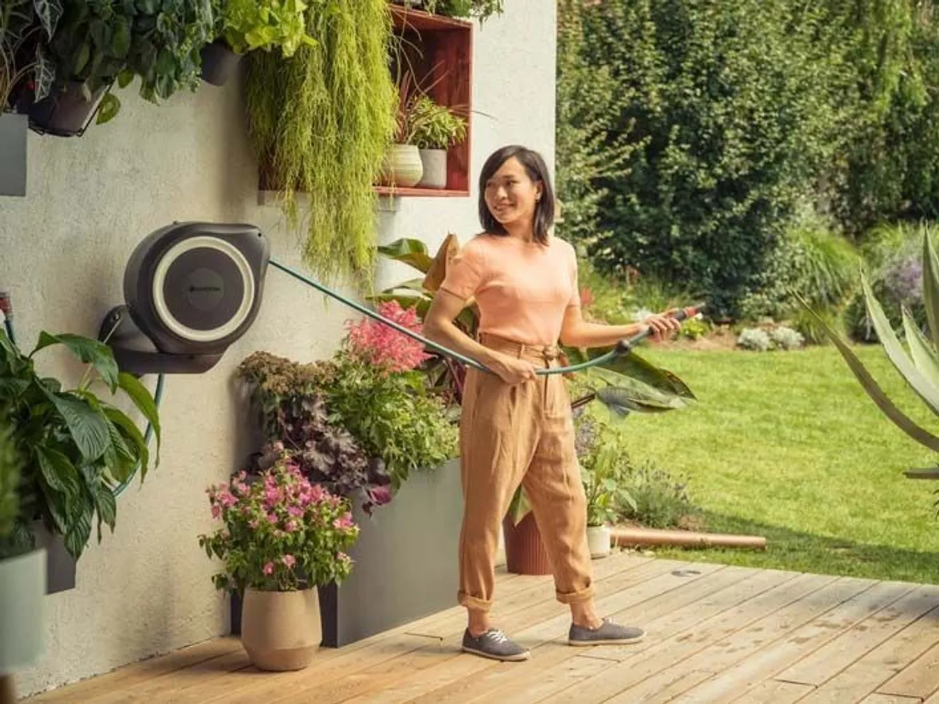 VOOLIKUPOOLI KOMPLEKT SEINALE GARDENA ROLL-UP S 15M, VALGE