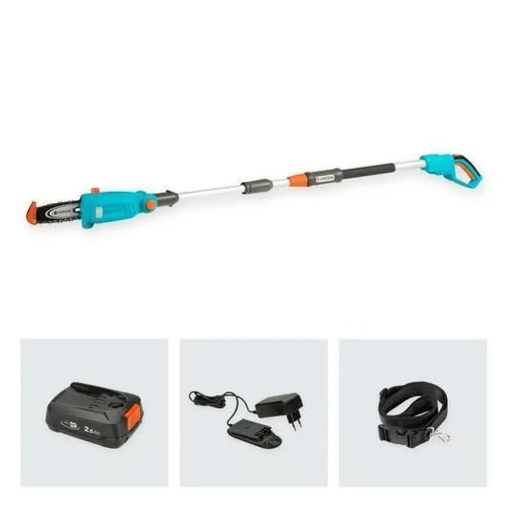 OKSASAAG GARDENA TCS 20/18V P4A, TELESKOOPVARREGA, AKU JA LAADIJAGA