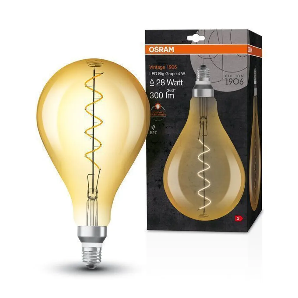 LED LAMP OSRAM VINTAGE EDISON 4W E27 300LM 2000K KULDNE