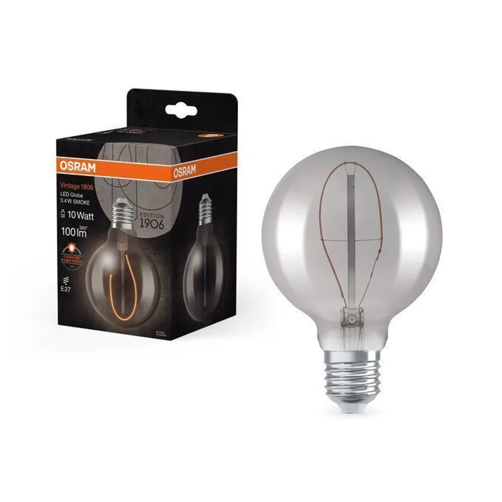 LED LAMP OSRAM VINTAGE GLOBE 95 3,4W E27 100LM 1800K SUITSUHALL